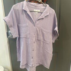 Dear John button down lilac blouse